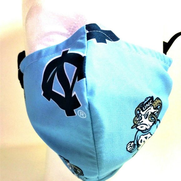 Three Child's  UNC Tar Heels Carolina Face Masks Reverse Plaid - Picture 7 of 8